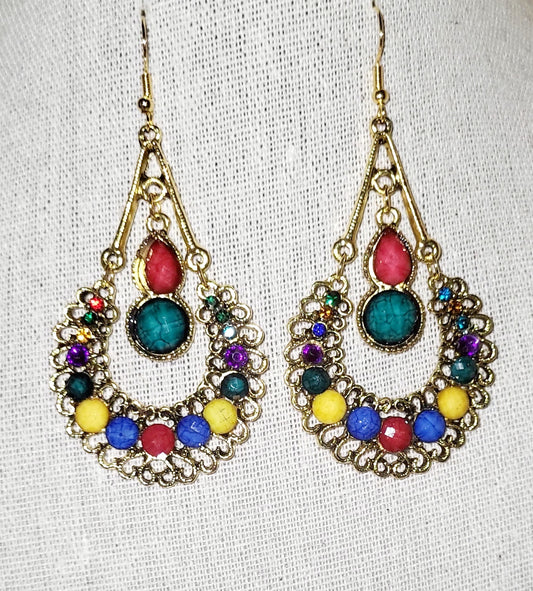 Multi color dangle earrings