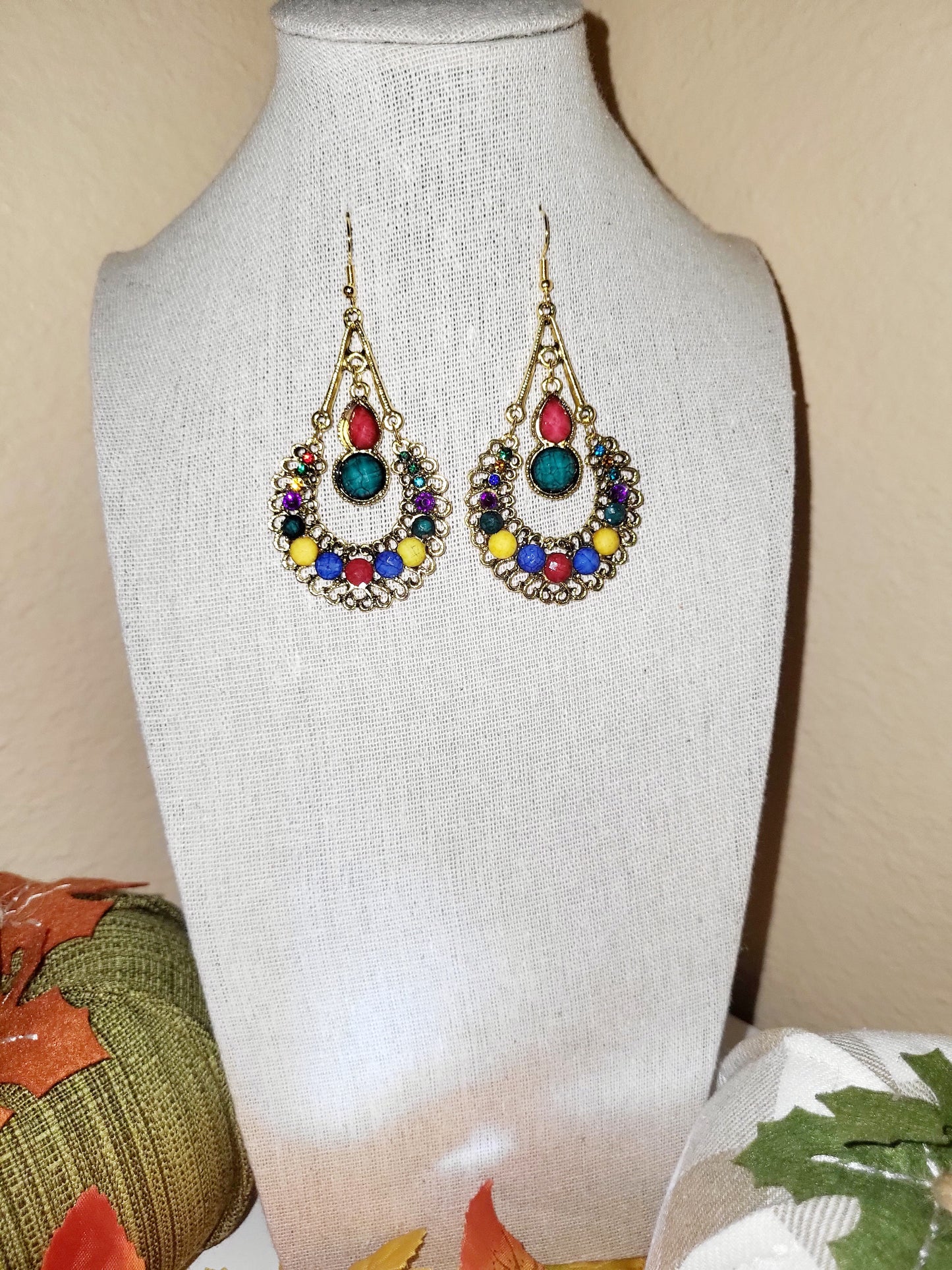 Multi color dangle earrings