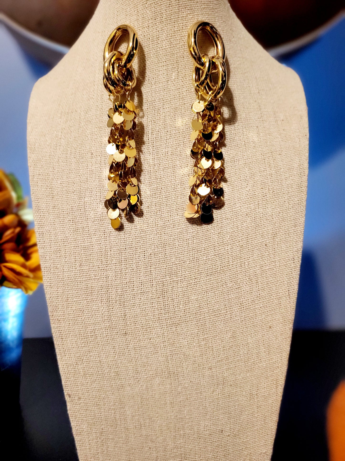 Exaggerated Golden Earrings