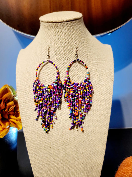 Handmade multicolor bead earrings