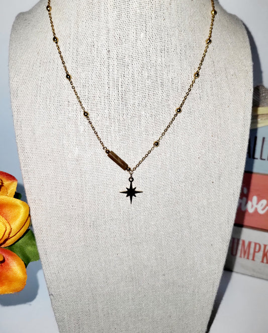 Vintage Golden Octagram Necklace