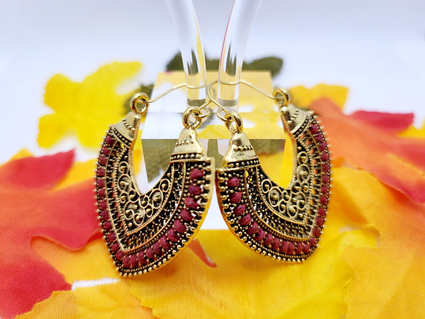 Vintage Bohemian Holoow heart earrings