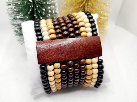 Vintage Wooden Beads Bracelet