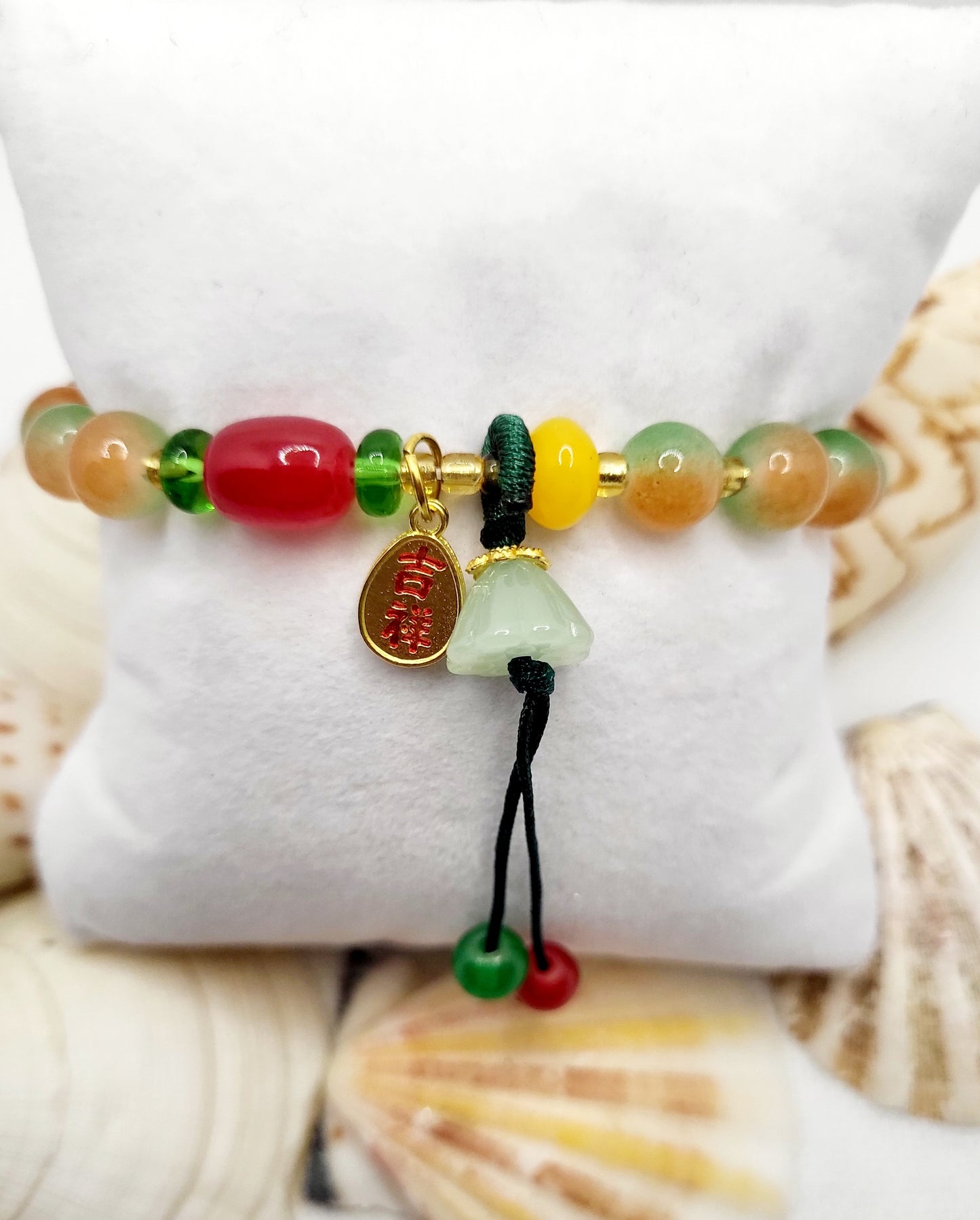 Natural Stone Lotus Bracelet