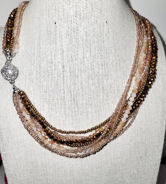 Beautiful brown small beads necklace