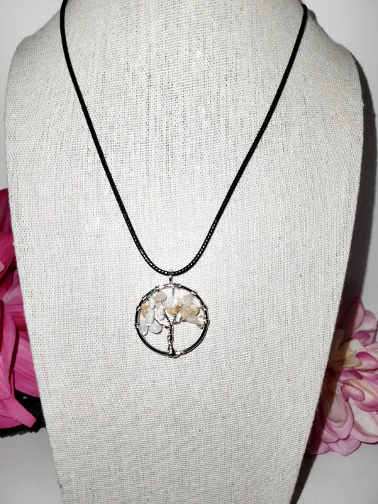 Tree of life black string necklace