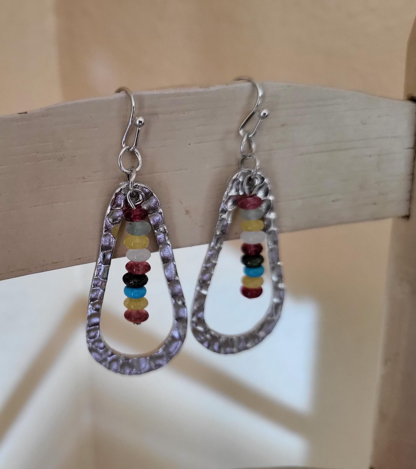 Boho colorful beads teardrop earrings