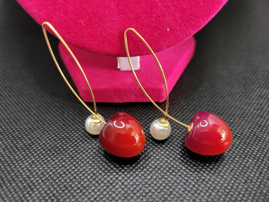 Faux Pearls Cherry earrings