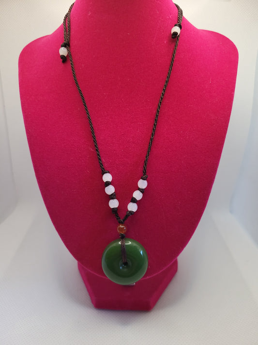 Jade pendant green necklace