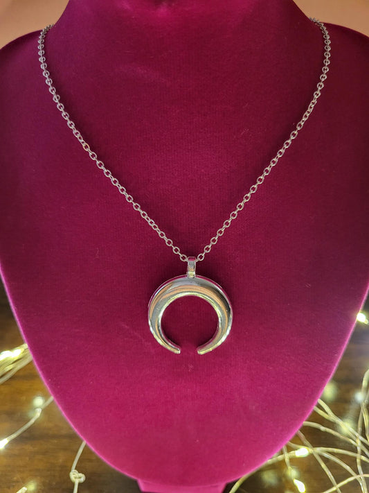 Half moon silver necklace